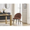 Image de Chaise LALIE tissu velours côtelé et pieds scandinaves noirs orange BOBOCHIC