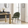 Image de Chaise LALIE tissu velours côtelé et pieds scandinaves noirs vert BOBOCHIC