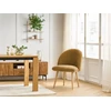 Image de Chaise LALIE tissu texturé et pieds scandinaves bois jaune BOBOCHIC