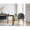 Image de Chaise LALIE tissu velours côtelé et pieds scandinaves bois gris foncé BOBOCHIC
