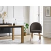 Image de Chaise LALIE tissu velours côtelé et pieds scandinaves bois taupe BOBOCHIC