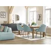 Image de Lot de chaises LALIE tissu velours côtelé et pieds métal noir bleu clair BOBOCHIC