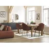 Image de Lot de chaises LALIE tissu velours côtelé et pieds métal noir orange BOBOCHIC