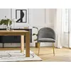Image de Lot de chaises LALIE tissu chiné et pieds métal or gris foncé BOBOCHIC