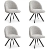 Image de Lot de chaises LALIE tissu chiné et pieds étoile gris clair BOBOCHIC