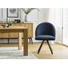 Image de Lot de chaises LALIE tissu texturé et pieds étoile bleu foncé BOBOCHIC