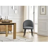 Image de Lot de chaises LALIE tissu texturé et pieds scandinaves noirs gris foncé BOBOCHIC