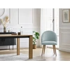 Image de Lot de chaises LALIE tissu velours côtelé et pieds scandinaves bois bleu clair BOBOCHIC