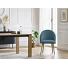Image de Lot de chaises LALIE tissu velours côtelé et pieds scandinaves bois bleu foncé BOBOCHIC