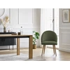 Image de Lot de chaises LALIE tissu velours côtelé et pieds scandinaves bois vert BOBOCHIC