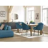 Image de Lot de chaises LALIE tissu velours côtelé et pieds métal noir bleu foncé BOBOCHIC