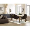 Image de Lot de chaises LALIE tissu velours côtelé et pieds métal noir marron BOBOCHIC