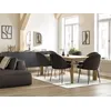 Image de Lot de chaises LALIE tissu velours côtelé et pieds métal noir taupe BOBOCHIC