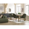 Image de Lot de chaises LALIE tissu velours côtelé et pieds métal noir vert BOBOCHIC