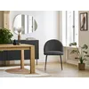 Image de Lot de chaises LALIE tissu velours côtelé et pieds métal noir gris foncé et bleu clair BOBOCHIC