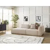 Image de Canapé droit fixe 3 places LEOPOLD tissu chiné beige accoudoir droit BOBOCHIC
