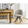 Image de Lot de chaises LALIE tissu texturé et pieds étoile beige et gris foncé BOBOCHIC