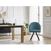 Image de Lot de chaises LALIE tissu velours côtelé et pieds étoile bleu foncé BOBOCHIC
