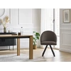 Image de Lot de chaises LALIE tissu velours côtelé et pieds étoile marron BOBOCHIC