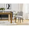 Image de Lot de chaises LALIE tissu chiné et pieds scandinaves noirs gris clair et gris foncé BOBOCHIC