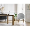 Image de Lot de chaises LALIE tissu velours côtelé et pieds scandinaves bois gris clair et gris foncé BOBOCHIC