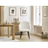 Image de Chaise SOPHIE tissu bouclette et pieds scandinaves noirs blanc BOBOCHIC