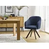Image de Lot de chaises SOPHIE tissu texturé et pieds étoile bleu foncé BOBOCHIC