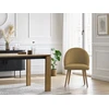 Image de Chaise LALIE tissu velours côtelé et pieds scandinaves bois jaune BOBOCHIC