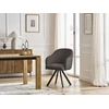 Image de Chaise SOPHIE tissu bouclette et pieds étoile marron BOBOCHIC