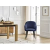 Image de Chaise SOPHIE tissu texturé et pieds scandinaves noirs bleu foncé BOBOCHIC
