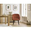 Image de Chaise SOPHIE tissu bouclette et pieds scandinaves noirs orange BOBOCHIC