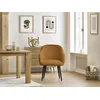 Image de Chaise SOPHIE tissu bouclette et pieds scandinaves noirs jaune BOBOCHIC