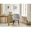 Image de Chaise SOPHIE tissu bouclette et pieds scandinaves noirs gris clair BOBOCHIC