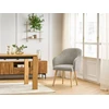 Image de Chaise SOPHIE tissu texturé et pieds scandinaves bois beige BOBOCHIC