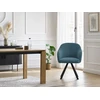 Image de Lot de chaises SOPHIE tissu velours côtelé et pieds étoile bleu foncé BOBOCHIC