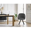 Image de Lot de chaises SOPHIE tissu velours côtelé et pieds étoile gris foncé BOBOCHIC