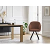 Image de Lot de chaises SOPHIE tissu velours côtelé et pieds étoile orange BOBOCHIC