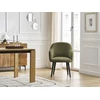 Image de Lot de chaises SOPHIE tissu texturé et pieds scandinaves noirs gris foncé et vert BOBOCHIC