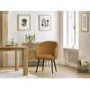 Image de Lot de chaises SOPHIE tissu bouclette et pieds scandinaves noirs jaune BOBOCHIC