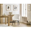 Image de Lot de chaises SOPHIE tissu bouclette et pieds scandinaves noirs blanc et gris foncé BOBOCHIC