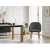 Image de Lot de chaises SOPHIE tissu velours côtelé et pieds scandinaves bois gris foncé BOBOCHIC