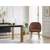 Image de Lot de chaises SOPHIE tissu velours côtelé et pieds scandinaves bois orange BOBOCHIC