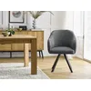 Image de Lot de chaises SOPHIE tissu texturé et pieds étoile gris foncé BOBOCHIC