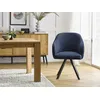 Image de Lot de chaises SOPHIE tissu texturé et pieds étoile beige et bleu foncé BOBOCHIC