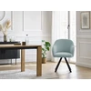 Image de Lot de chaises SOPHIE tissu velours côtelé et pieds étoile bleu clair BOBOCHIC