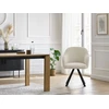 Image de Lot de chaises SOPHIE tissu velours côtelé et pieds étoile beige et gris clair BOBOCHIC