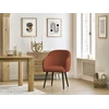 Image de Lot de chaises SOPHIE tissu bouclette et pieds scandinaves noirs orange BOBOCHIC