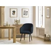 Image de Lot de chaises SOPHIE tissu bouclette et pieds scandinaves noirs bleu foncé BOBOCHIC