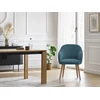 Image de Lot de chaises SOPHIE tissu velours côtelé et pieds scandinaves bois bleu foncé BOBOCHIC