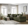 Image de Canapé d'angle L fixe WHESLEY vert foncé angle gauche BOBOCHIC 4 places
